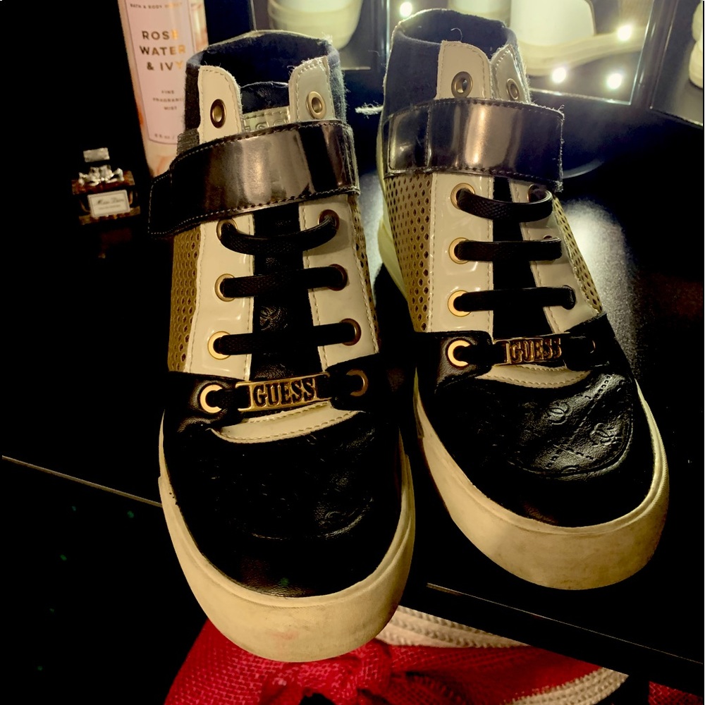Guess boots black, white, gold and silver